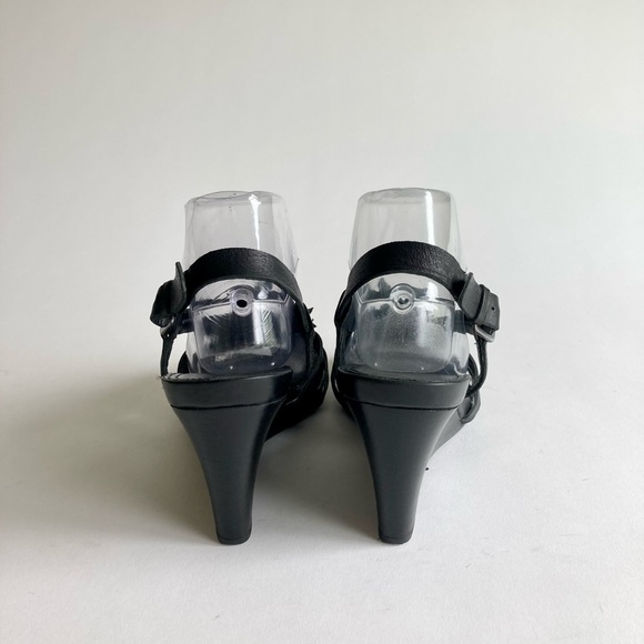 Ecco Black Leather Wedge Heeled Slingbacks size EUR 39, US 8.5 - Picture 6 of 13